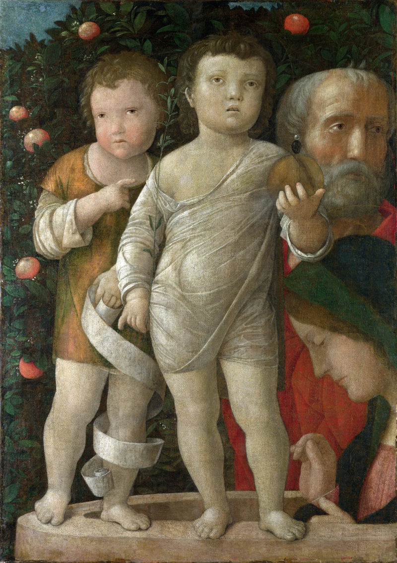 Den heliga familjen med helige Johannes - Andrea Mantegna