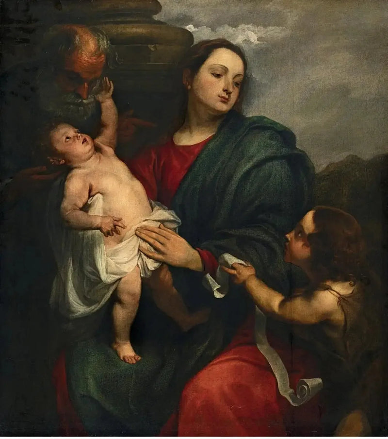 Den heliga familjen med den unge Johannes Döparen - Antoine van Dyck