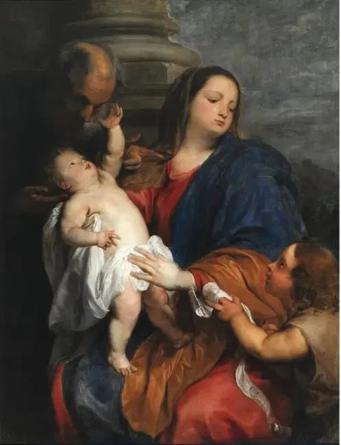 Den heliga familjen med den unge Johannes Döparen - Antoine van Dyck
