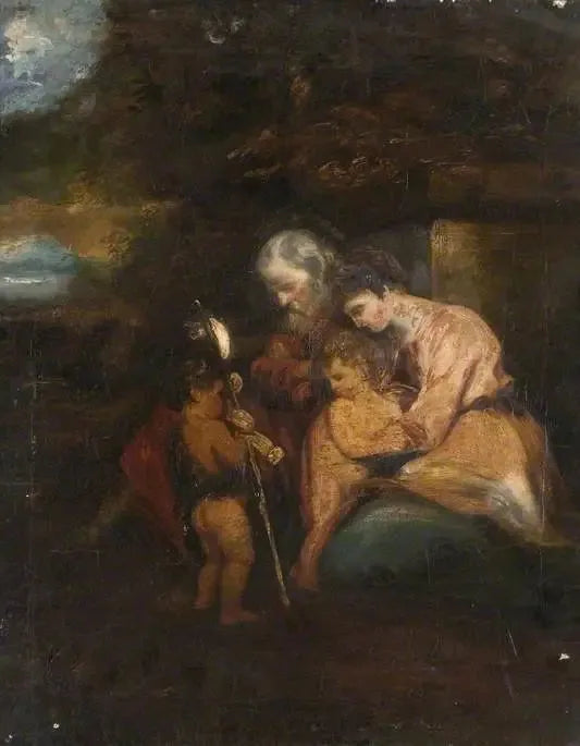 Den heliga familjen med helige Johannes - Joshua Reynolds