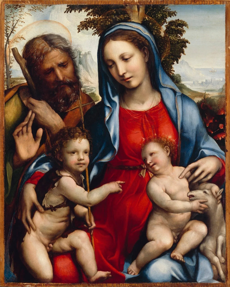 Den heliga familjen och helige Johannes - Il Sodoma (Giovanni Antonio Bazzi)