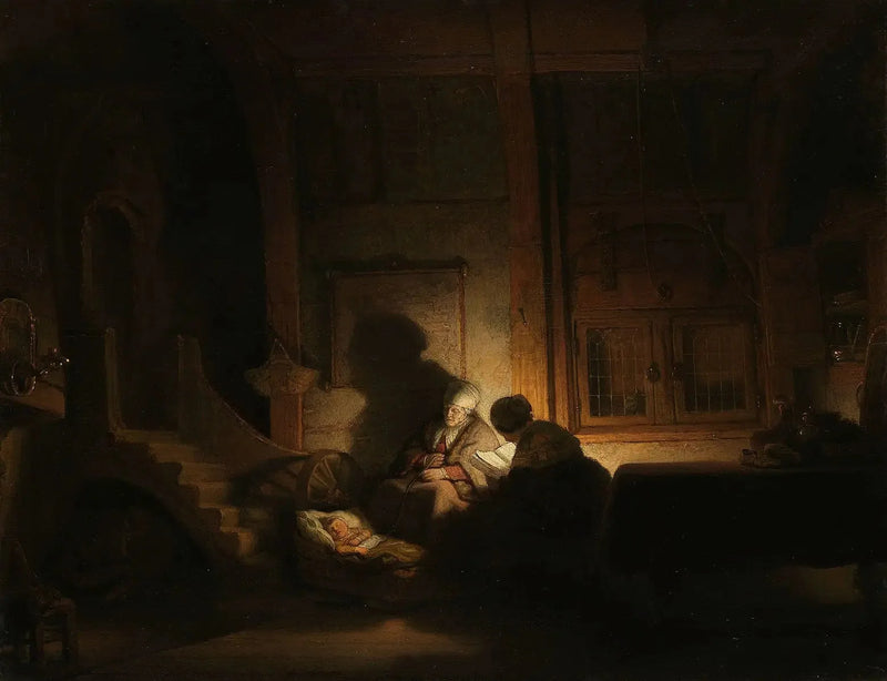 Den heliga familjen på natten - Rembrandt