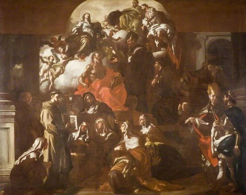 Den heliga treenigheten med Jungfru Maria och helgonen - Francesco Solimena