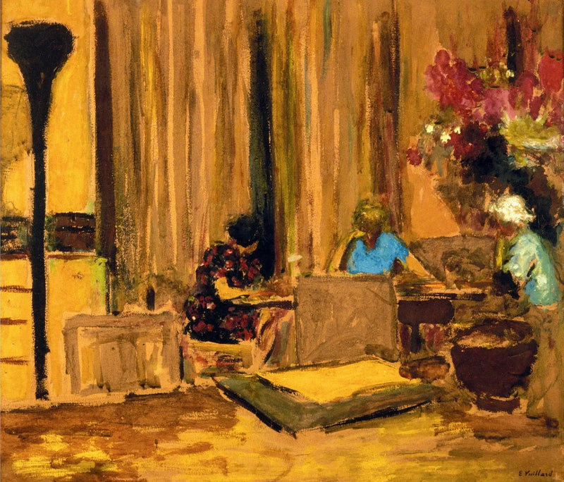 Bilhallen i Clayes slott - Édouard Vuillard