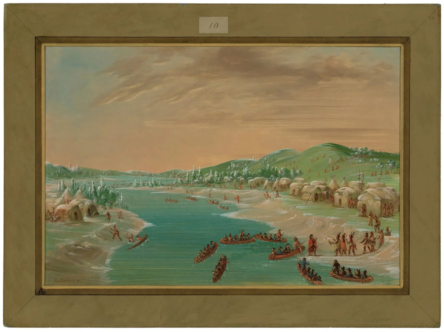 La Salle och hans följe anländer till Illinois by. 1 januari 1680 - George Catlin