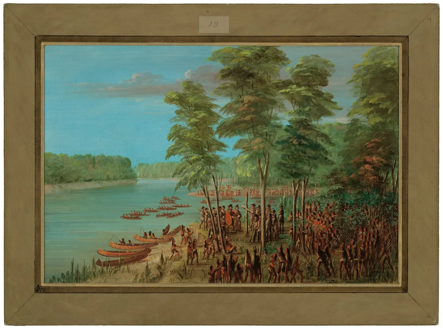 La Salle tar kontroll över marken vid Arkansas delta. 10 mars 1682 - George Catlin