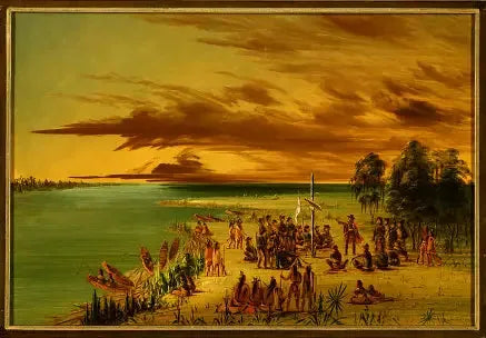 La Salle hävdar Louisiana för Frankrike. 9 april 1682 - George Catlin