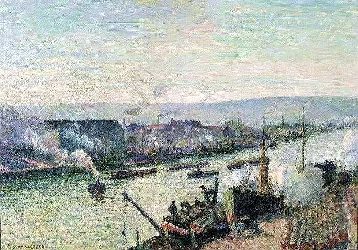 Seine i Rouen, Saint-Sever - Camille Pissarro