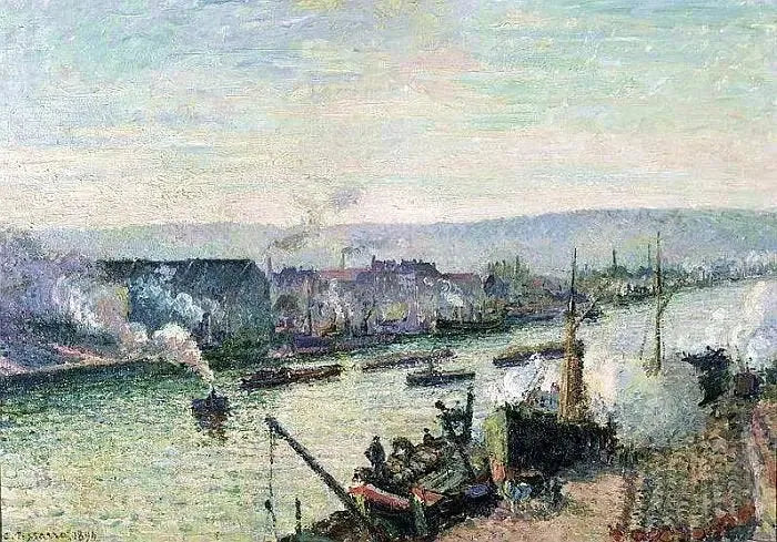 Seine i Rouen, Saint-Sever - Camille Pissarro