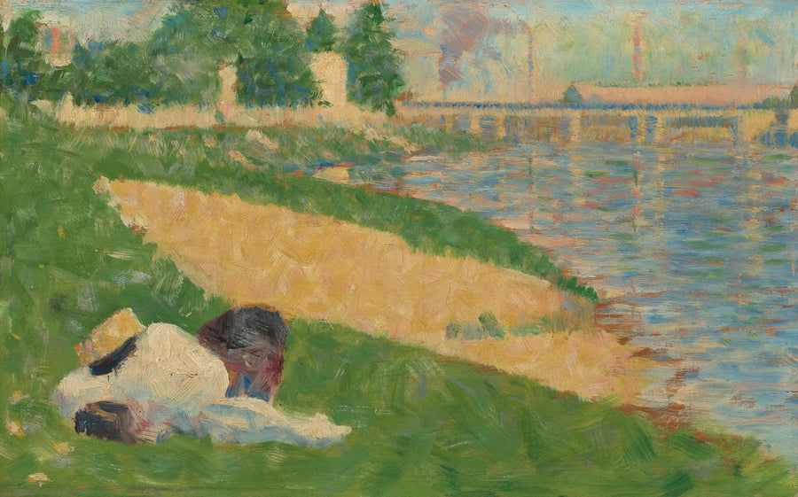 Seine med kläder på stranden - Georges Seurat