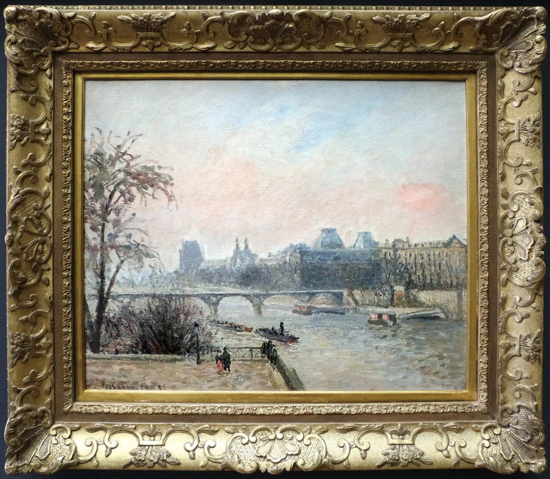 Seine och Louvren - Camille Pissarro