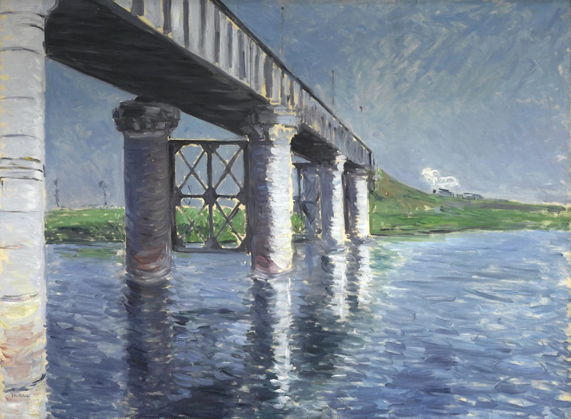 Seine och järnvägsbron i Argenteuil - Gustave Caillebotte