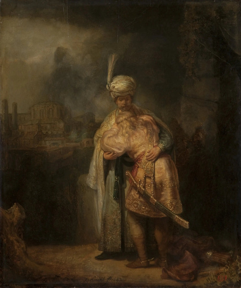 Separationen av David och Jonathan - Rembrandt