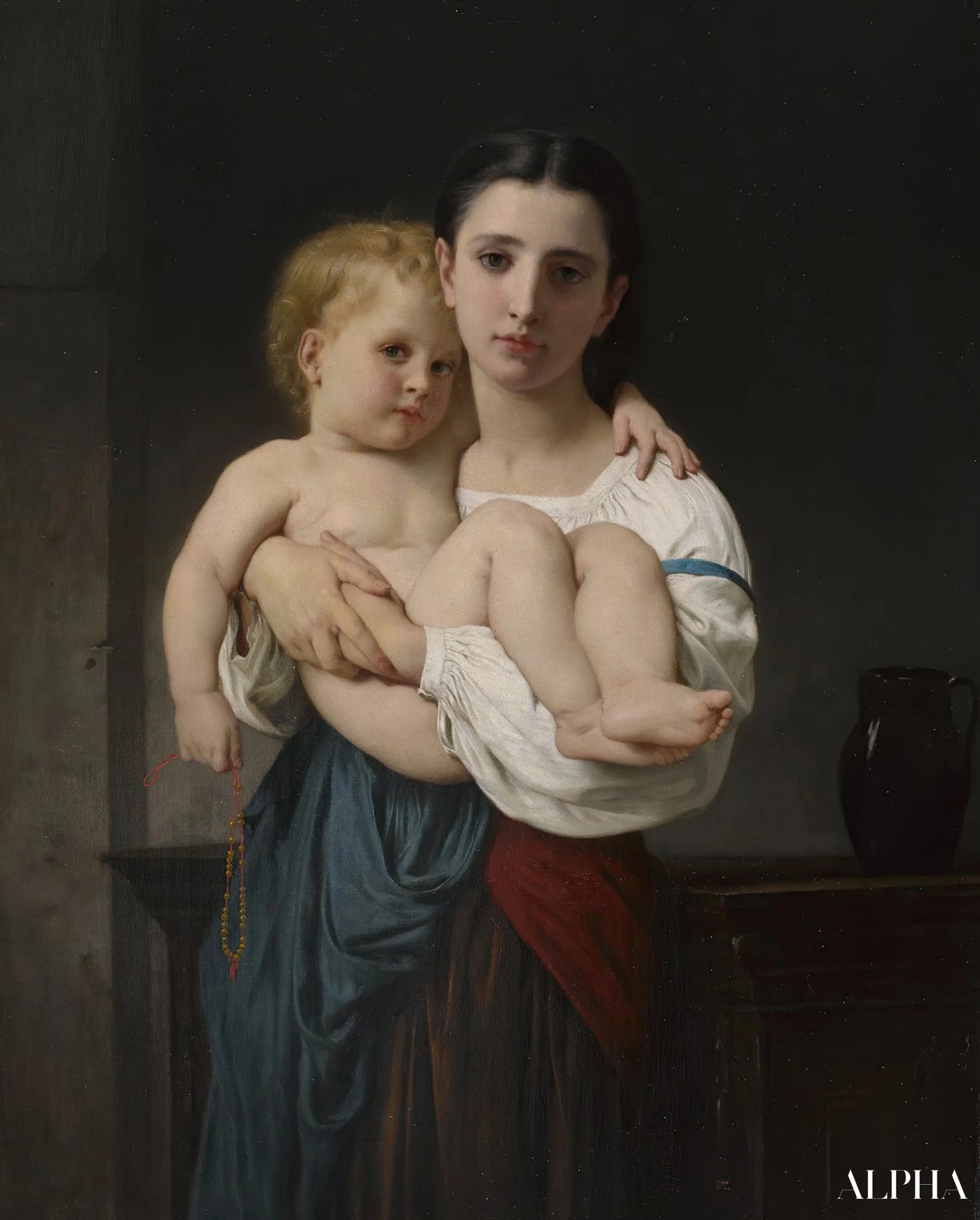 The Elder Sister - William Bouguereau Reproductions of paintings in oil paint