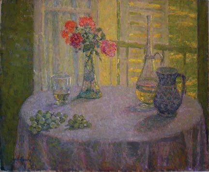Bordet med buketten av nejlikor, Versailles - Henri Le Sidaner