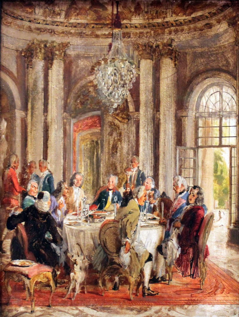 Kung Fredrik II:s Runda bord i Sanssouci - Adolph von Menzel