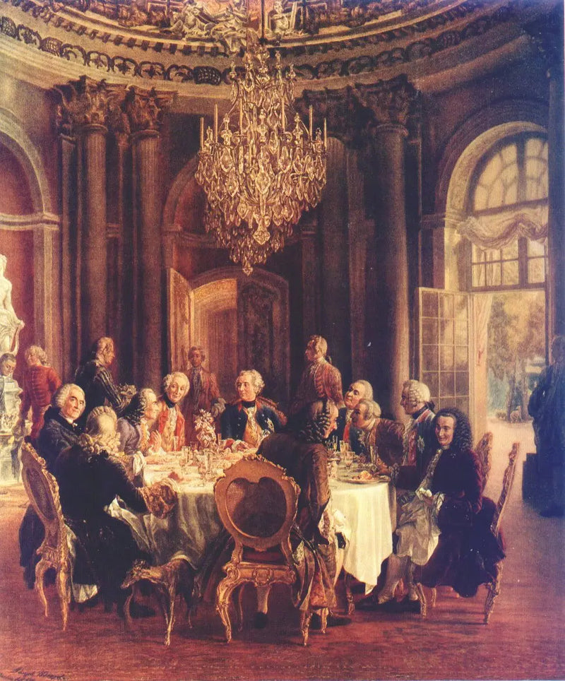 Kung Fredrik II:s runda bord vid Sanssouci - Adolph von Menzel