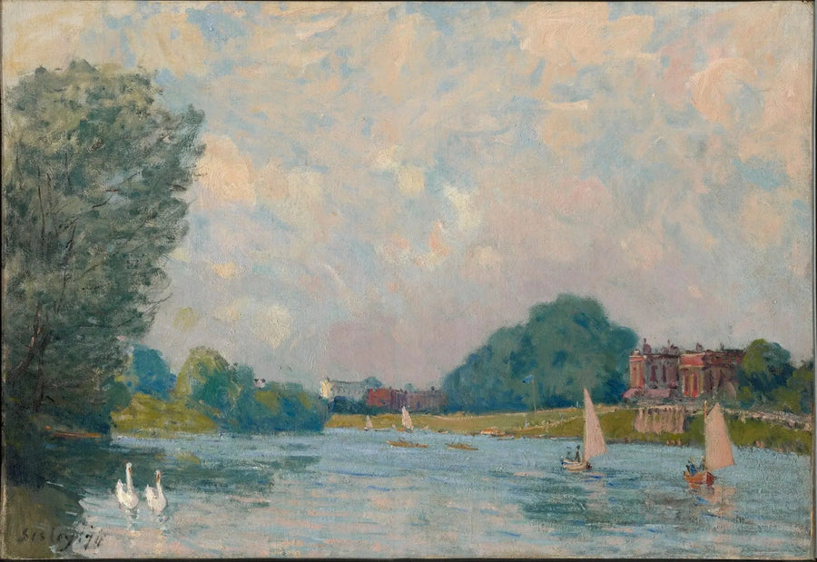 Themsen vid Hampton Court - Alfred Sisley