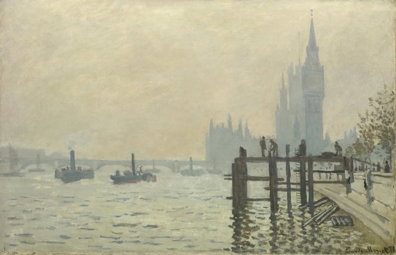 Themsen och parlamentet - Claude Monet