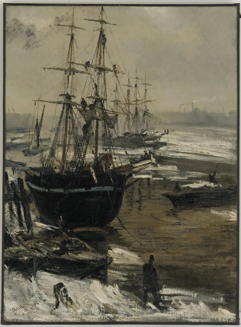 Themsen under isen - James Abbott McNeill Whistler
