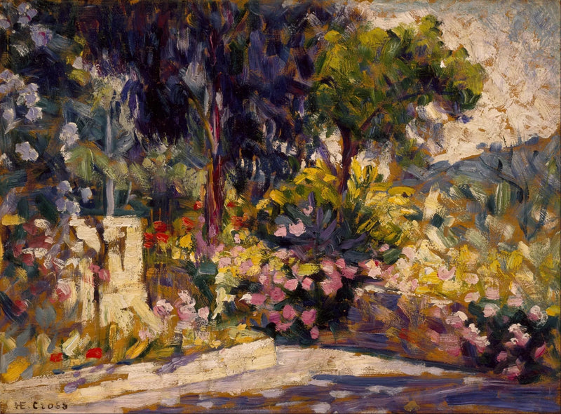 Den blomstrande terrassen - Henri-Edmond Cross