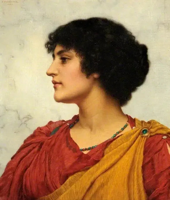 En italiensk flickas huvud - John William Godward