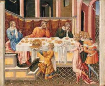 Jean-Baptistes huvud fördes till Herodes. - Giovanni di Paolo