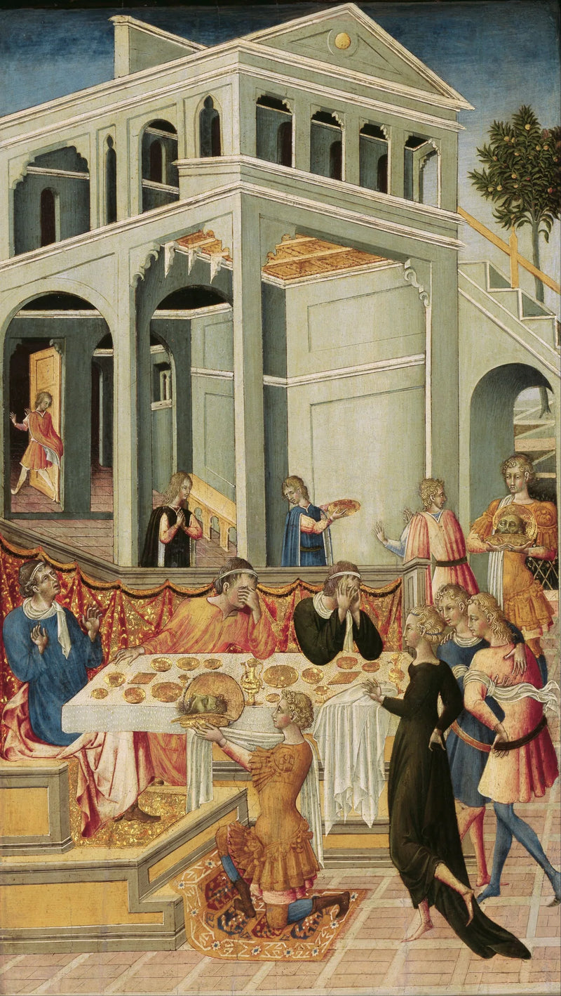 Helgonet Johannes Döparens huvud framför Herodes - Giovanni di Paolo