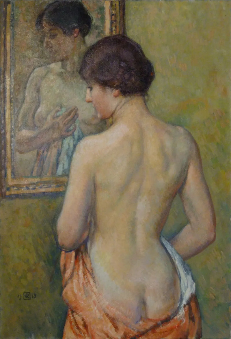 Toaletten, Akademi för kvinnor vid spegeln - Théodore van Rysselberghe