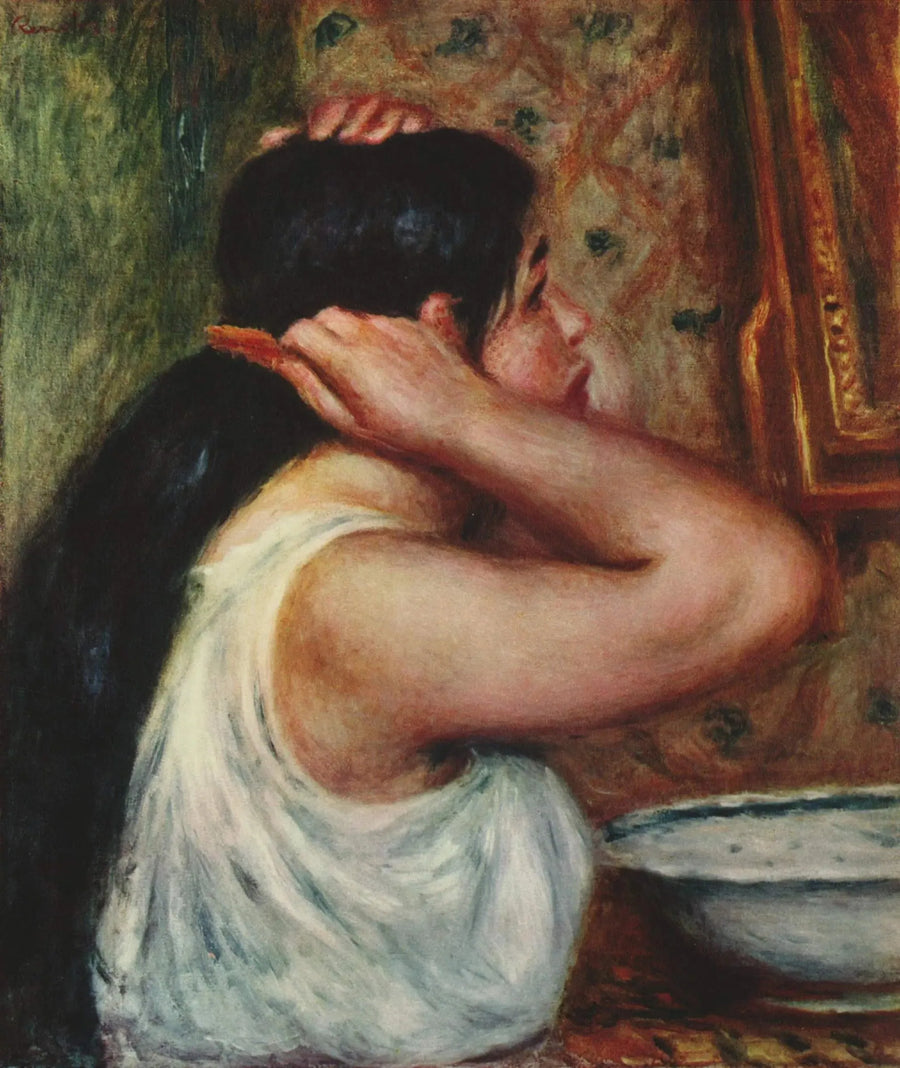 Toalett: kvinna som kammar sig - Pierre-Auguste Renoir