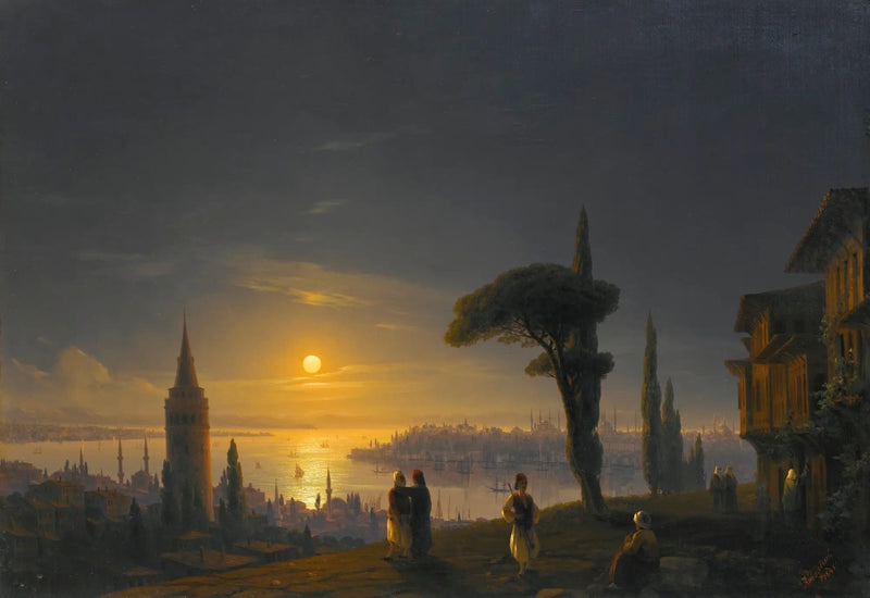 Galatatornet i månljus - Ivan Aïvazovski