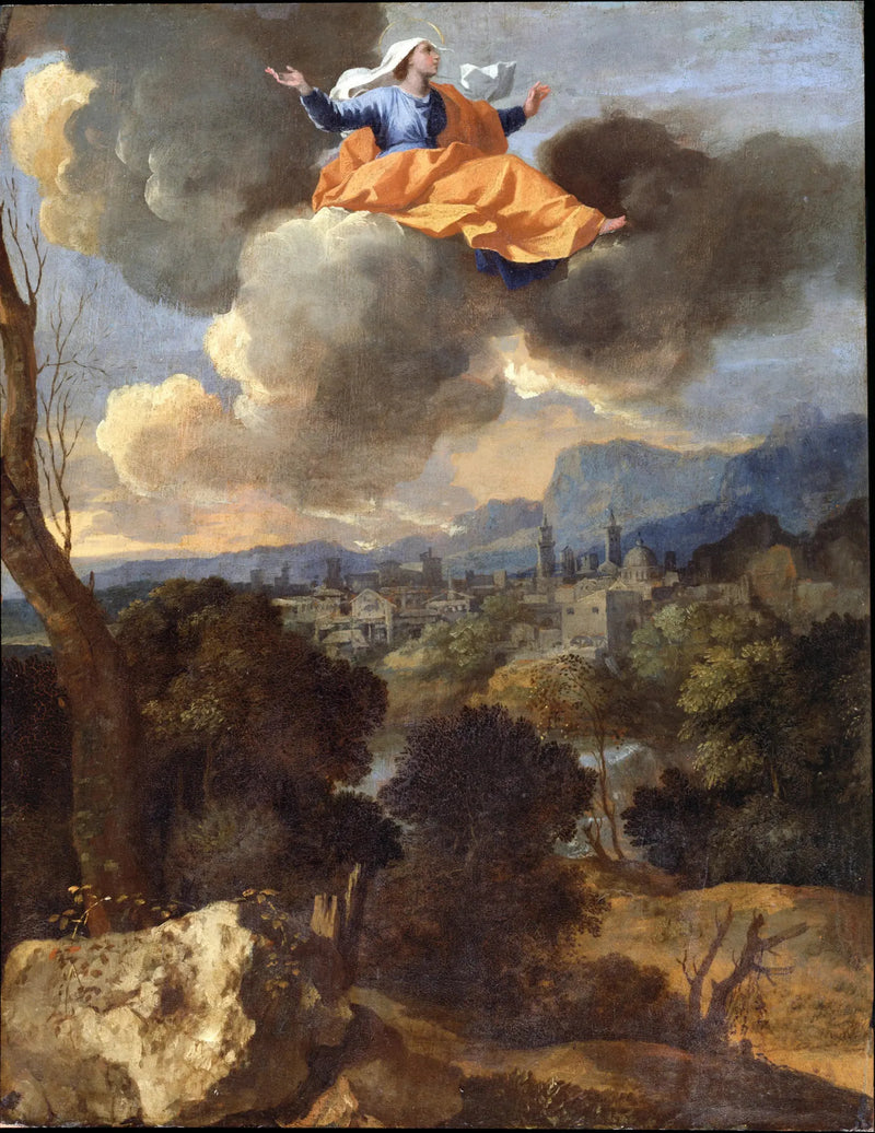 Den mirakulösa översättningen av heliga Rita från Cascia - Nicolas Poussin