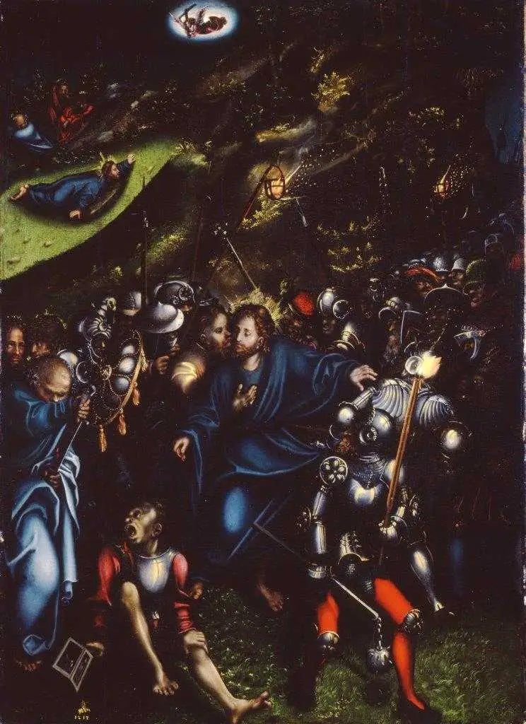Förräderiet och fångandet av Kristus - Lucas Cranach den äldre