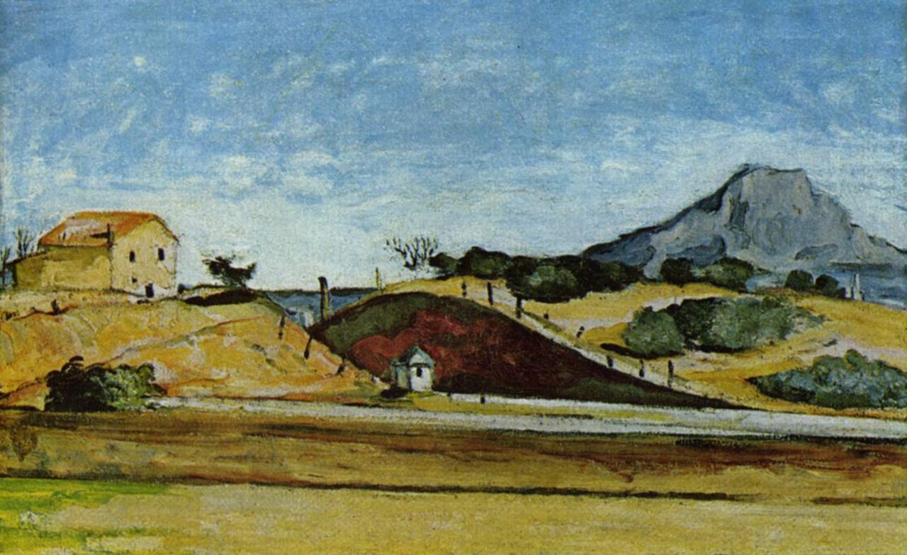 Reproduction du tableau « La tranchée avec la Montagne Sainte-Victoire - Paul Cézanne » par Alpha Reproduction en peinture à l’huile
