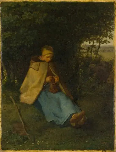 Den stickande kvinnan - Jean-François Millet
