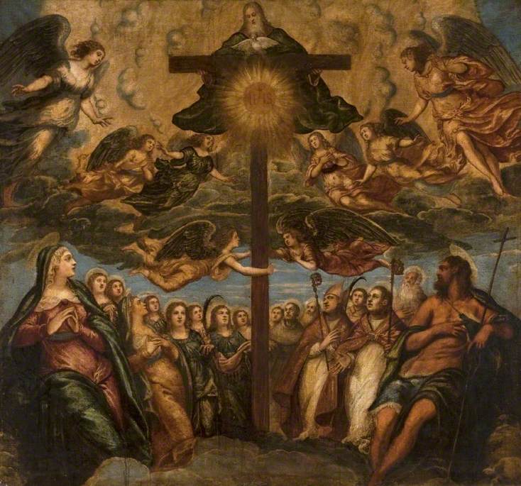 Den älskade Treenigheten av helgon och änglar - Jacopo Tintoretto