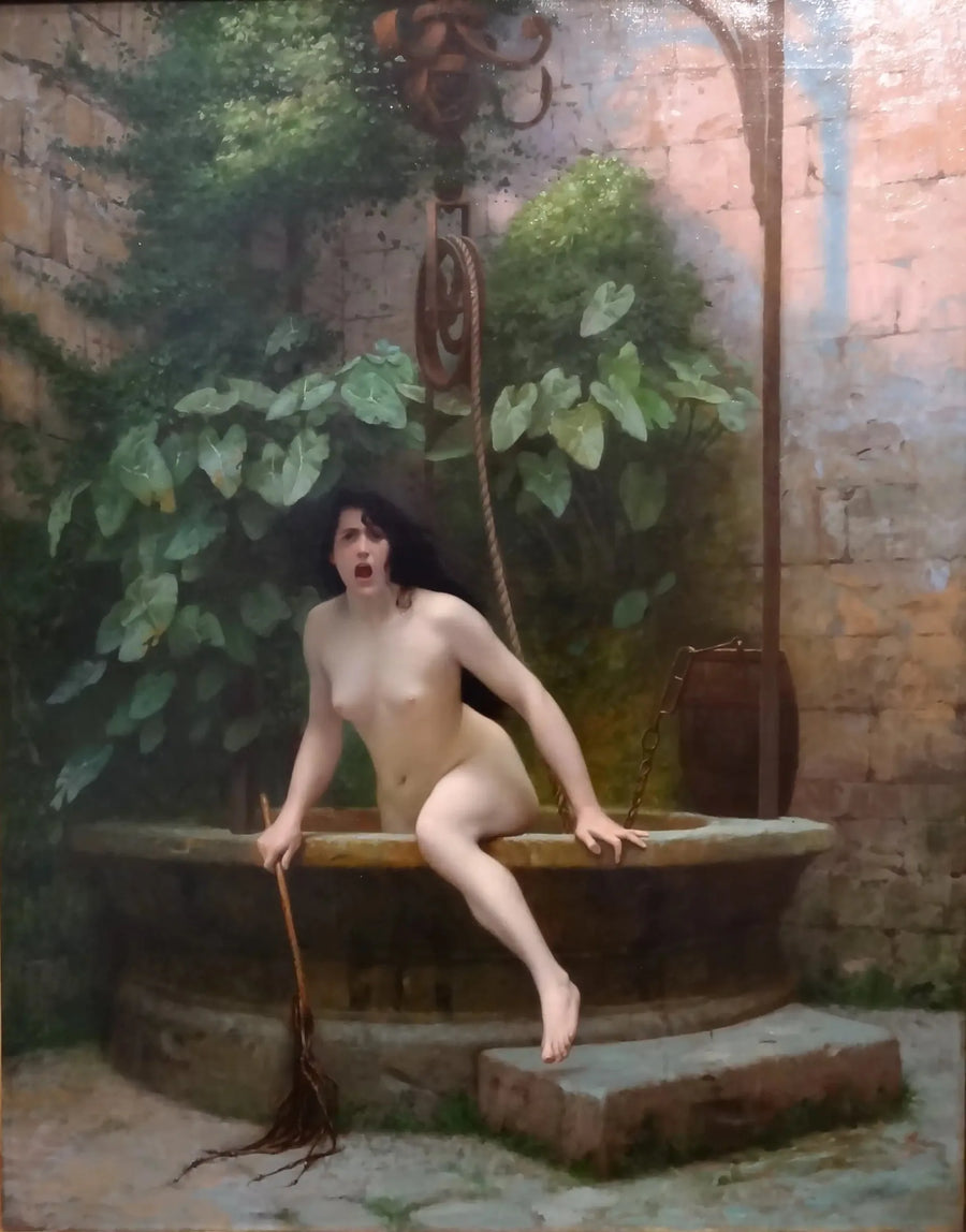 Sanningen som kommer ur brunnen beväpnad med sin piska för att straffa mänskligheten - Jean-Léon Gérôme