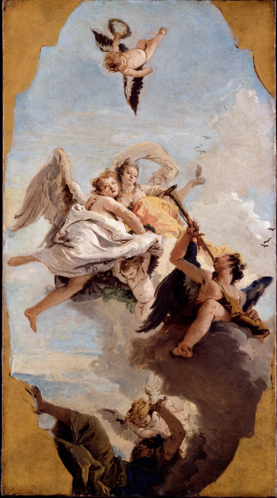 Dygd och ädelhet driver okunnigheten på flykten - Giovanni Battista Tiepolo