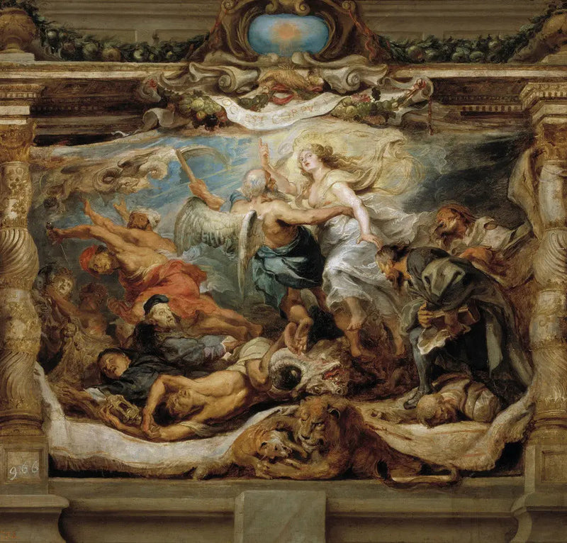 Segraren av sanningen över hädelsen - Peter Paul Rubens