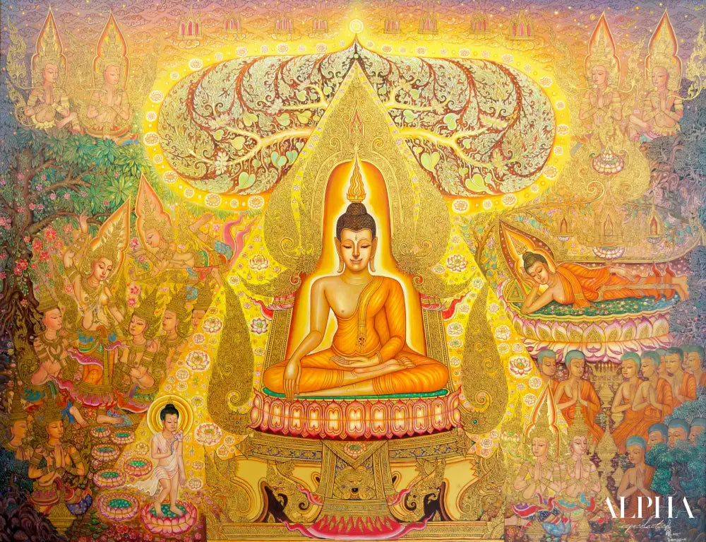 La Vie de Bouddha – Siwakorn | 240 x 180 cm Reproductions de tableaux à la peinture à l’huile