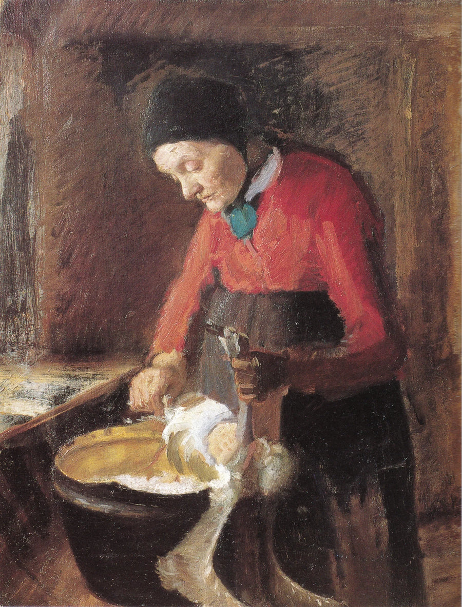 Den gamla Lene som plockar en gås - Anna Ancher