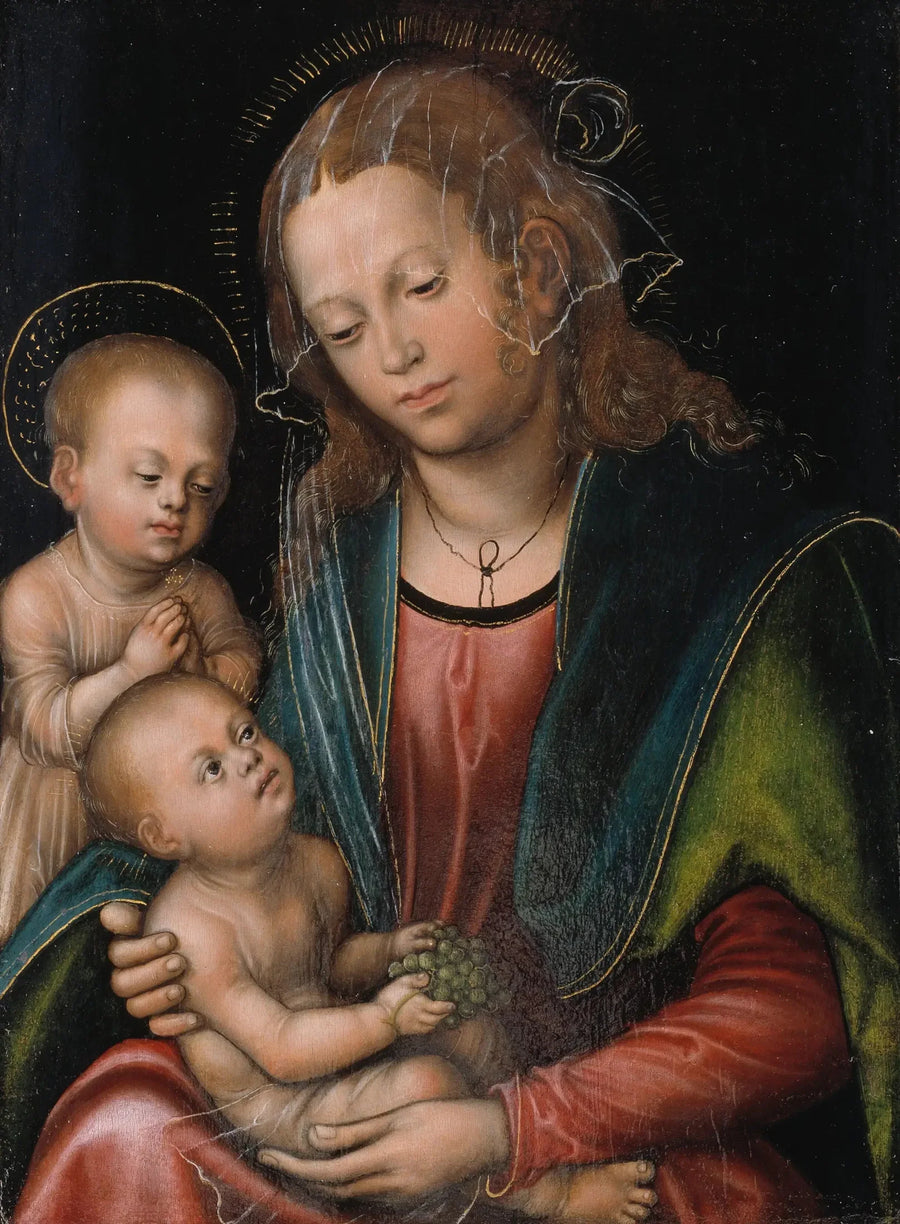 Madonna med barnet som dyrkas av den lille helige Johannes - Lucas Cranach den äldre