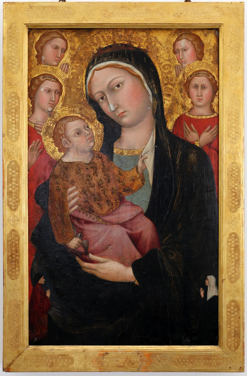 Madonna med barnet, änglar och donatorer - Taddeo di Bartolo