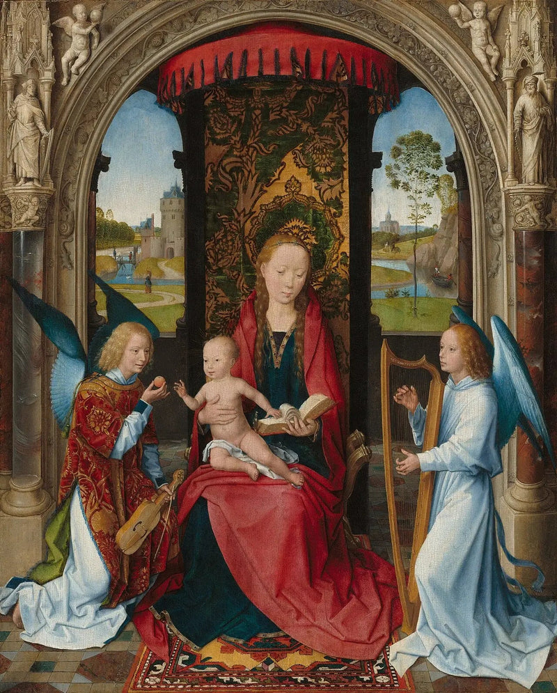 Madonna med barnet och änglar - Hans Memling