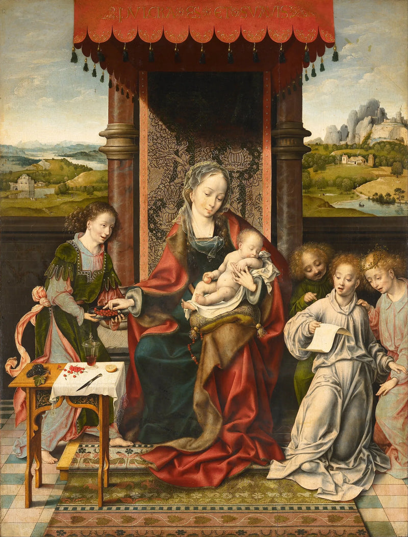 Madonna med barnet och änglar - Joos van Cleve
