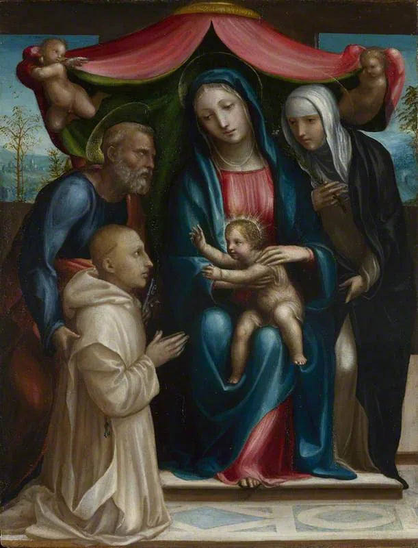Madonna med barnet med helgon och donator - Il Sodoma (Giovanni Antonio Bazzi)