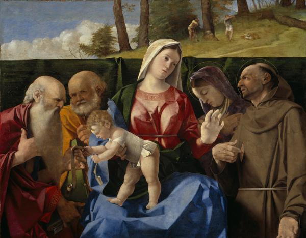 Madonna med barnet och helgon - Lorenzo Lotto