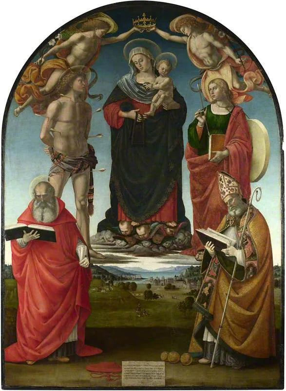 Madonna med barnet och helgon - Luca Signorelli