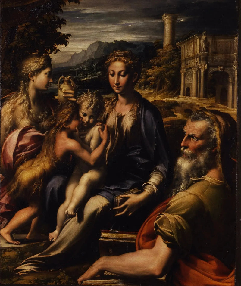 Madonna med barnet och helgon - Parmigianino