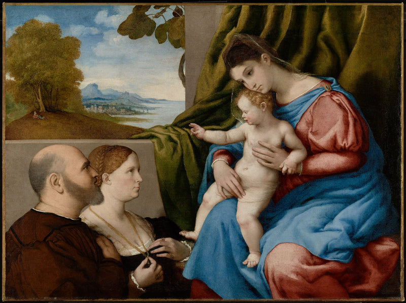 Madonna med barnet och två donatorer - Lorenzo Lotto